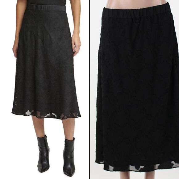 Dkny Solid Pull-on Burnout Skirt - Picture 1 of 5